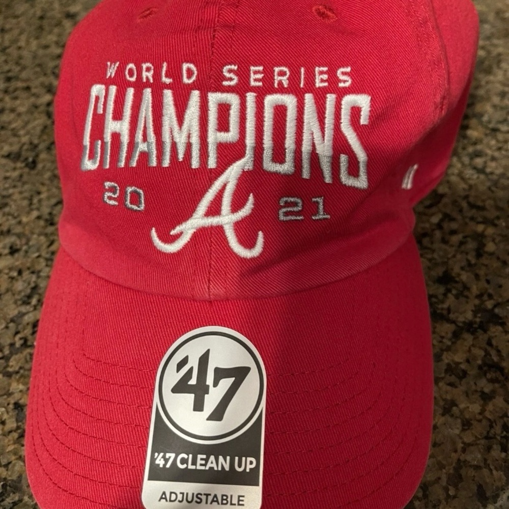 47 Brand Red Atlanta Braves World Series Cap UNISEX NWT